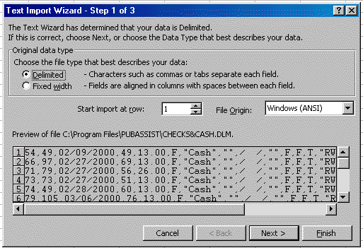 Text Import Wizard